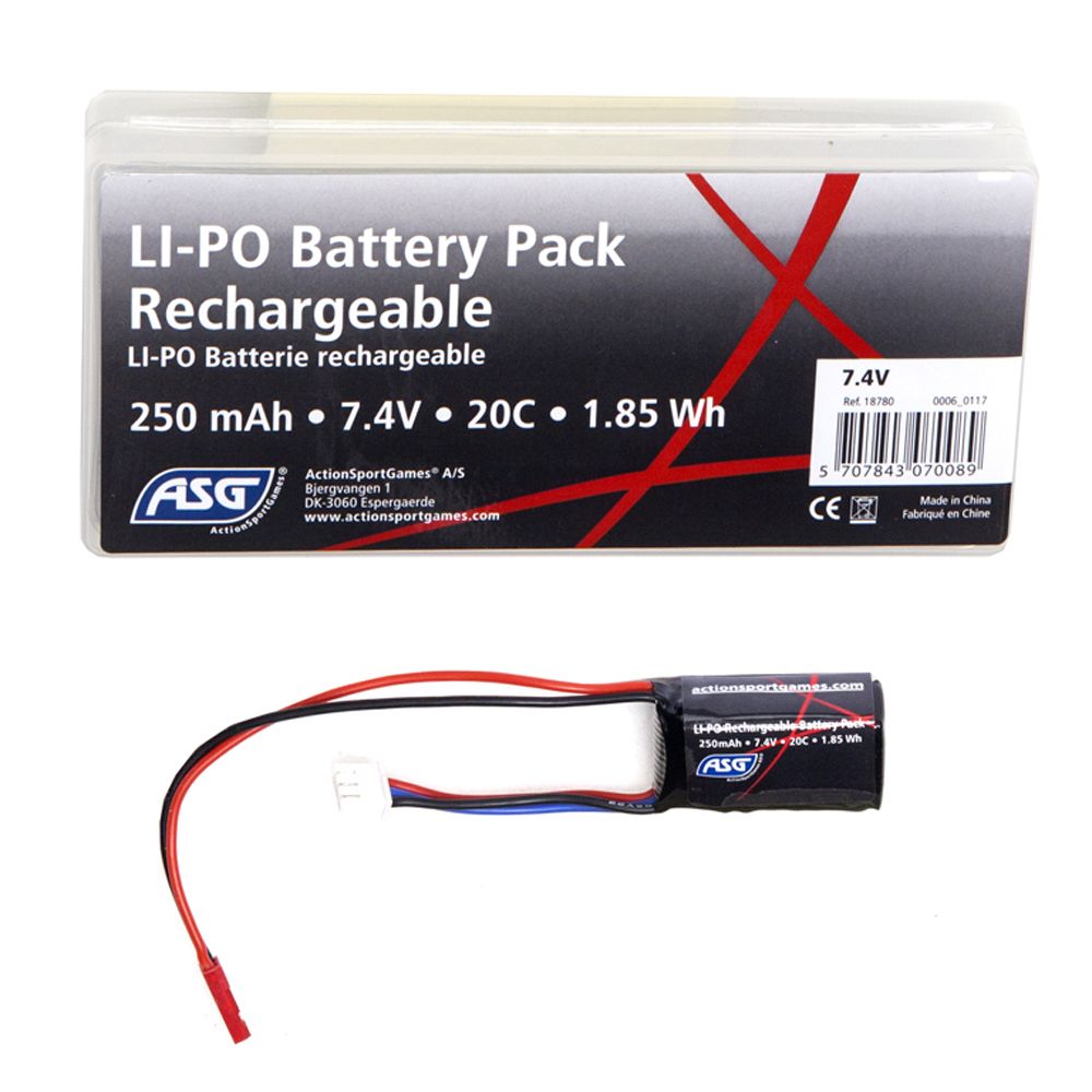 ASG 250mAh 7.4V LiPO Airsoft Battery 20C camouflage.ca