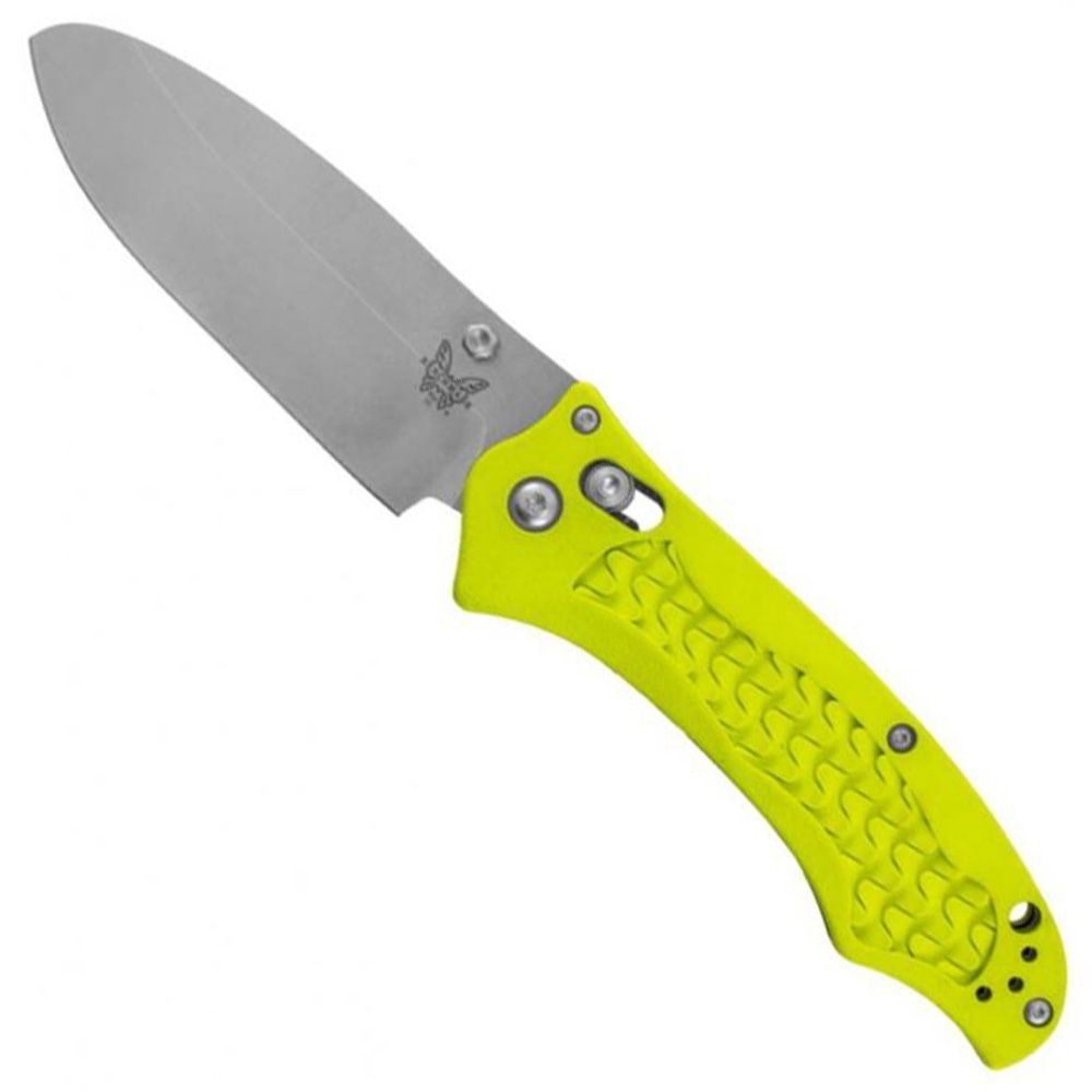 Benchmade Plain N680 Blade Dive Folding Knife W Yellow Handle
