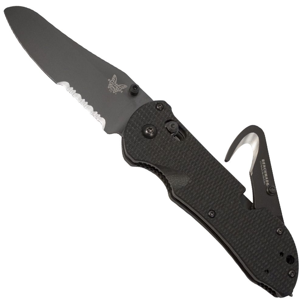 Benchmade 3.5 Inch Black Combo Blade Triage Rescue Knife Camouflage.ca