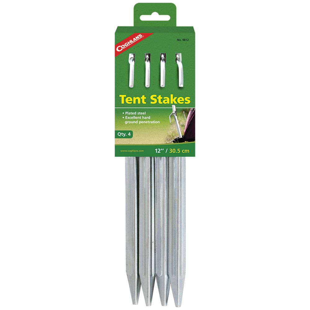 Coghlans 9812 12 Inches Packaged Steel Tent Stakes camouflage.ca