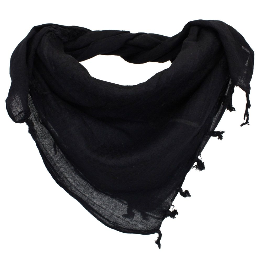 Solid Colour Shemagh Scarf - Black | Camouflage.ca