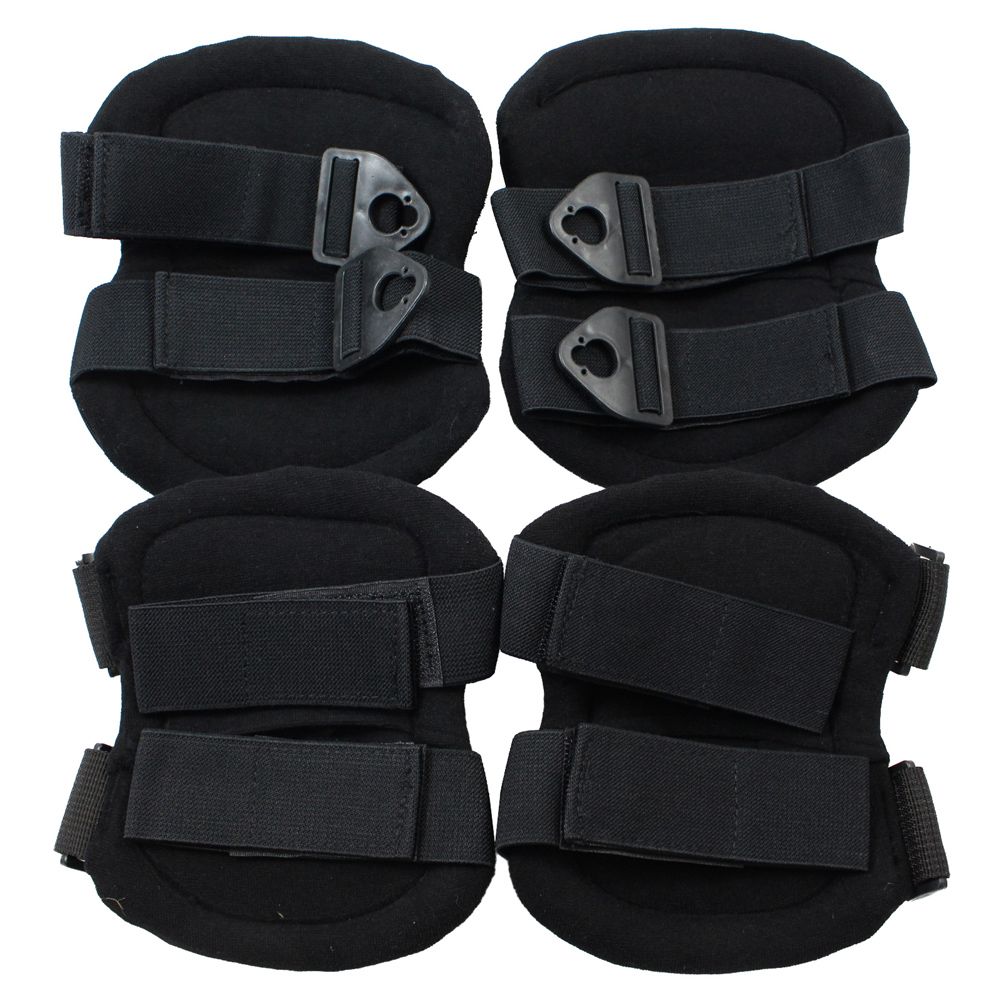 Tactical Knee and Elbow Pad Set Black Camouflage.ca