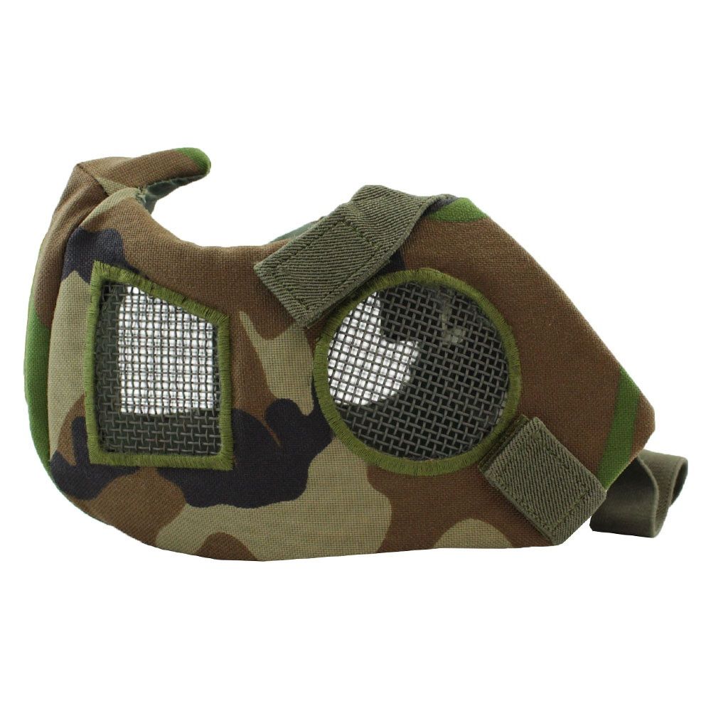 Airsoft Half Face Mesh Mask Woodland Camouflage.ca