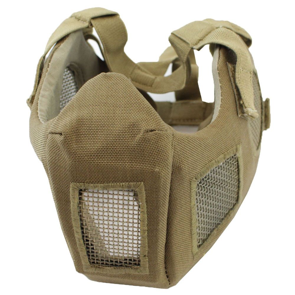 Airsoft Half Face Mesh Mask Tan Camouflage.ca