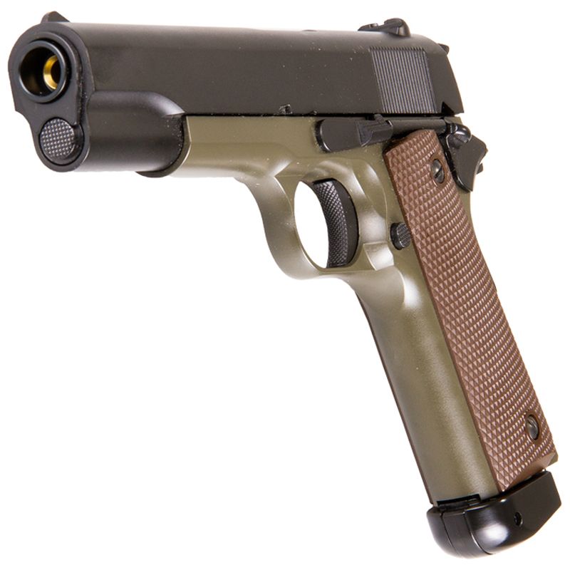 KJ Works M1911 Full Metal CO2 Blowback Airsoft Pistol Olive camouflage.ca