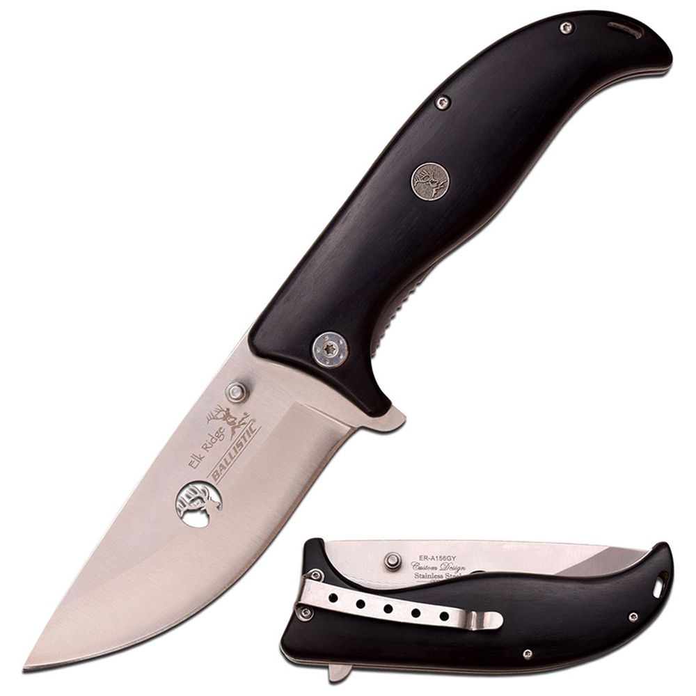 Elk Ridge Black Handle ERA156GY Folding Knife camouflage.ca
