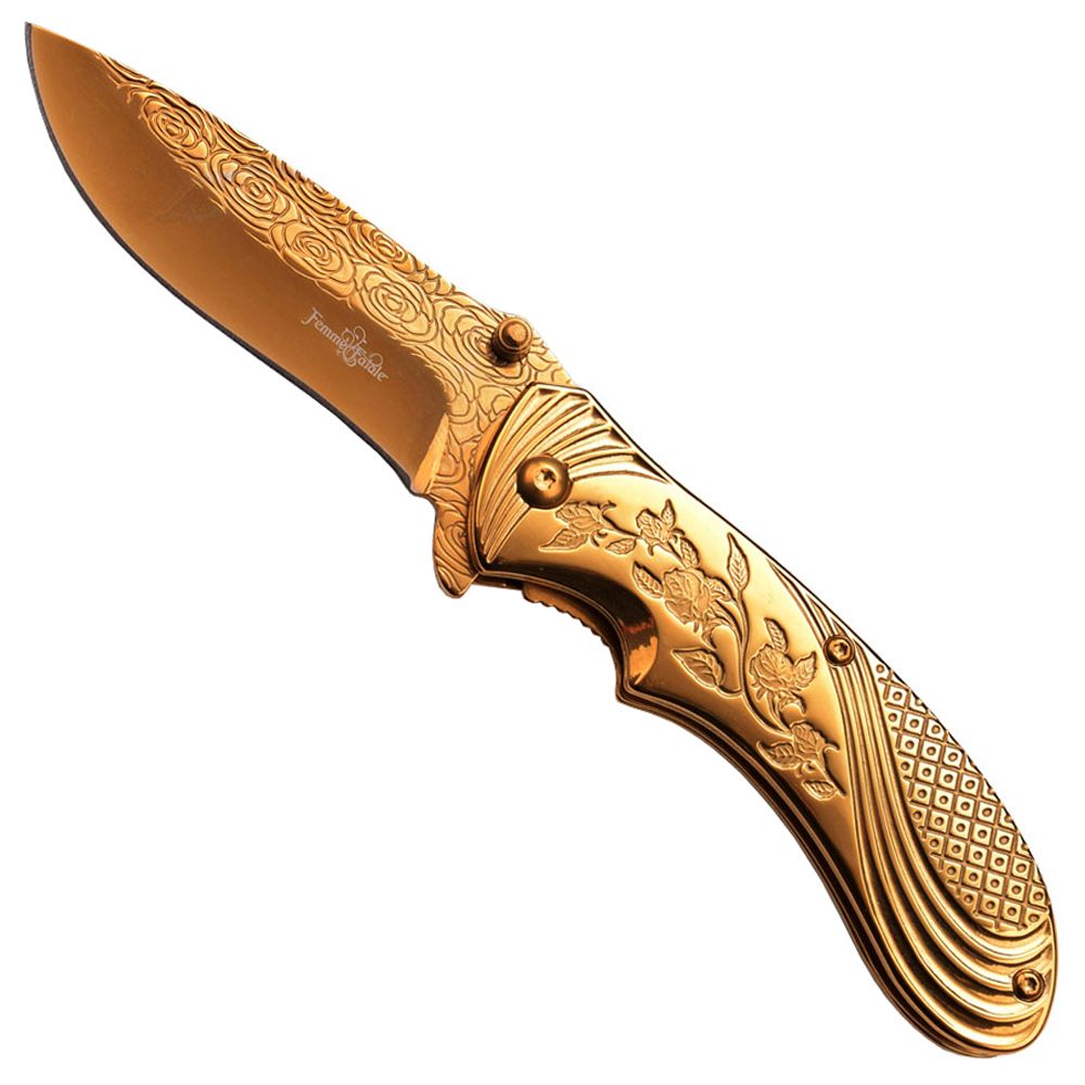 Femme Fatale TiCoated Blade Folding Knife Camouflage.ca