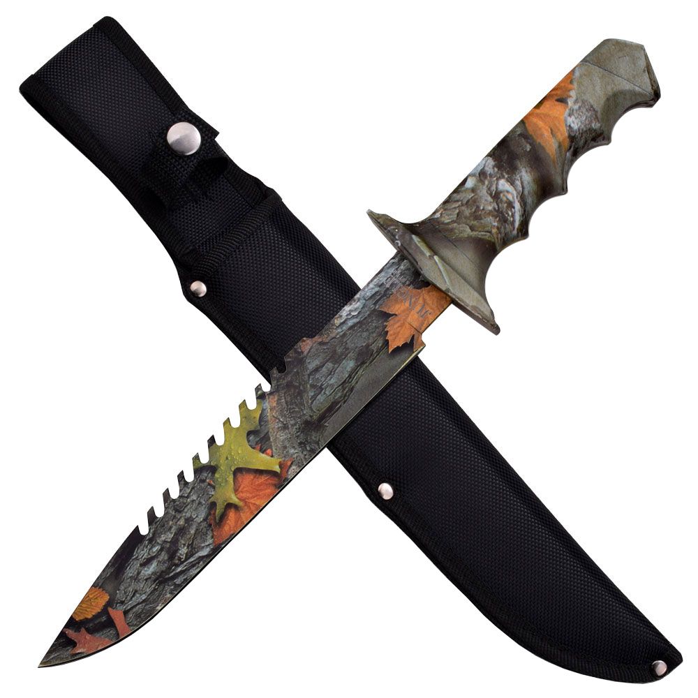Jungle Master Rubber Handle Fixed Blade Knife Camouflage.ca