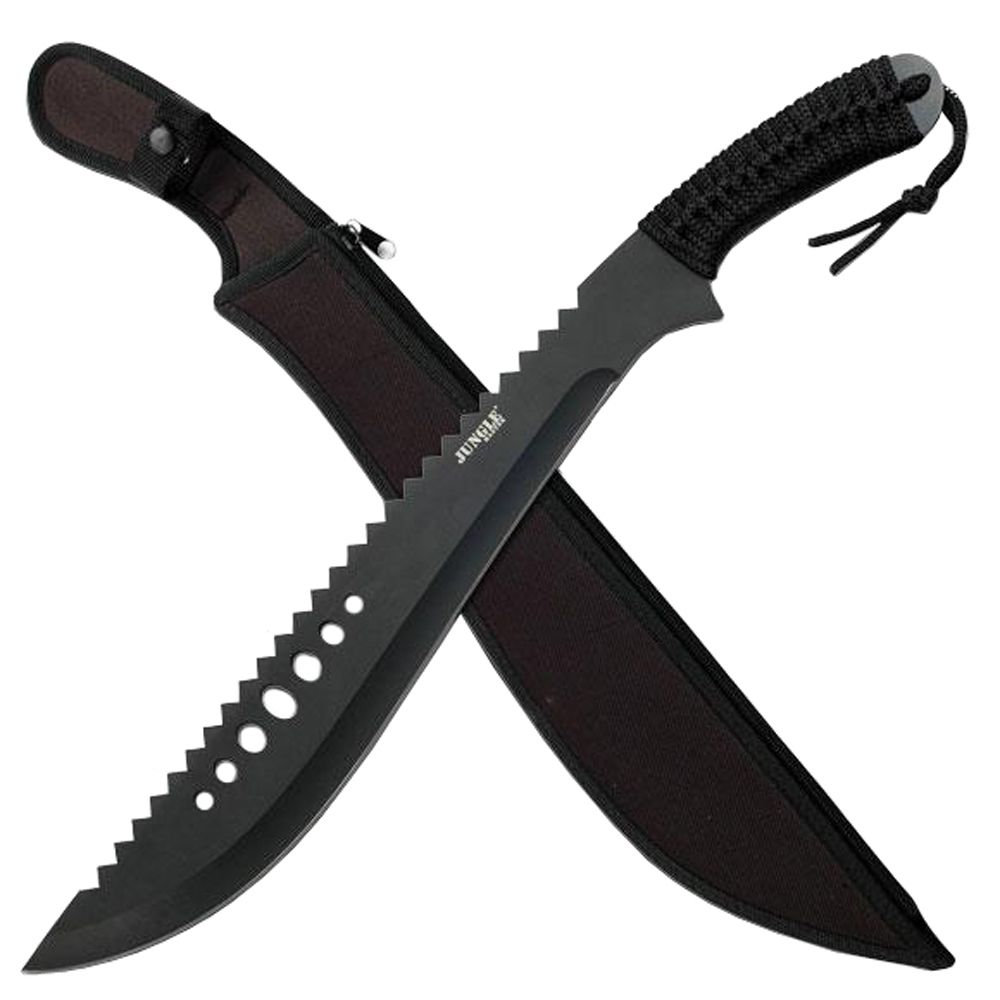 Jungle Master 031B Black Reverse Serrated Blade Machete Camouflage.ca