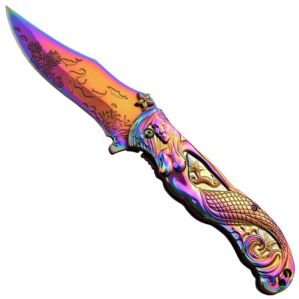 Masters Collection 3D Sculpted Mermaid Folding Knife | Camouflage.ca