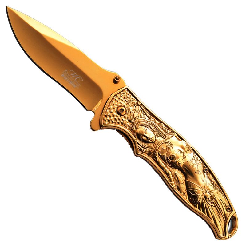 Masters Collection A019GD Gold Titanium Coated Folding Knife