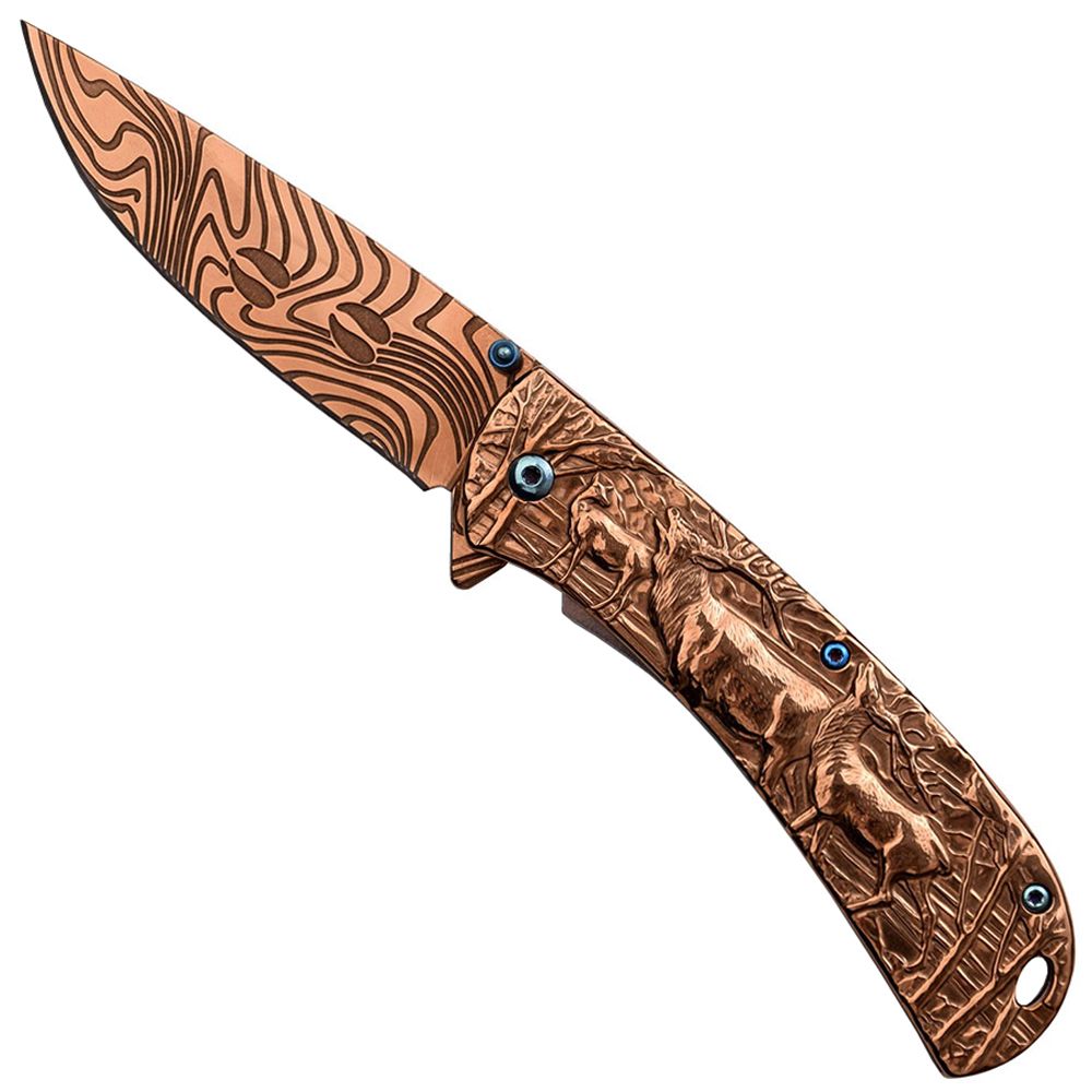 Masters Collection Titanium Coated Blade Folding Knife Camouflage.ca