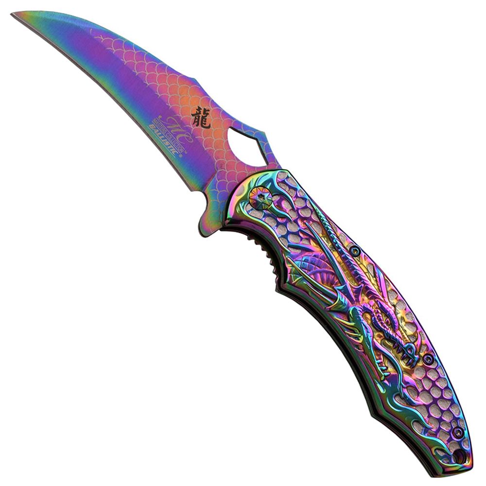 Masters Collection Laser Etch Titanium Coated Blade Folding Knife