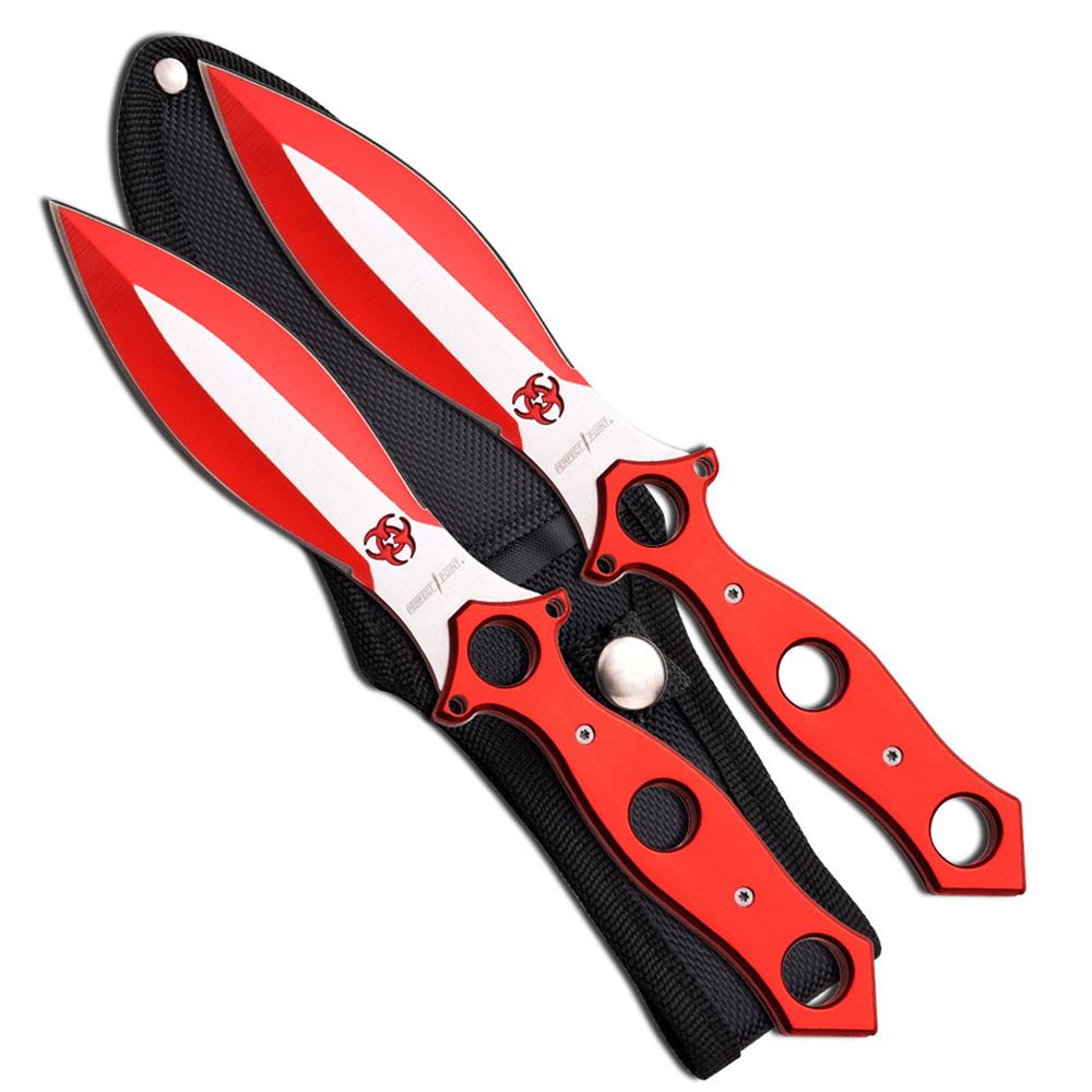 Perfect Point PP-089-2RD Throwing Knife Set 9 Inch - Red | camouflage.ca