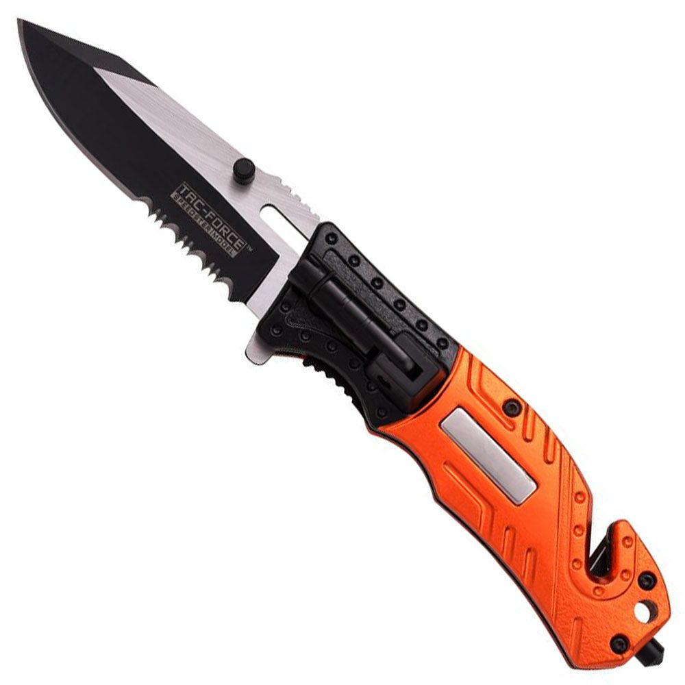 TacForce 4.5 Inch Spring Assisted Orange Handle Folding Knife