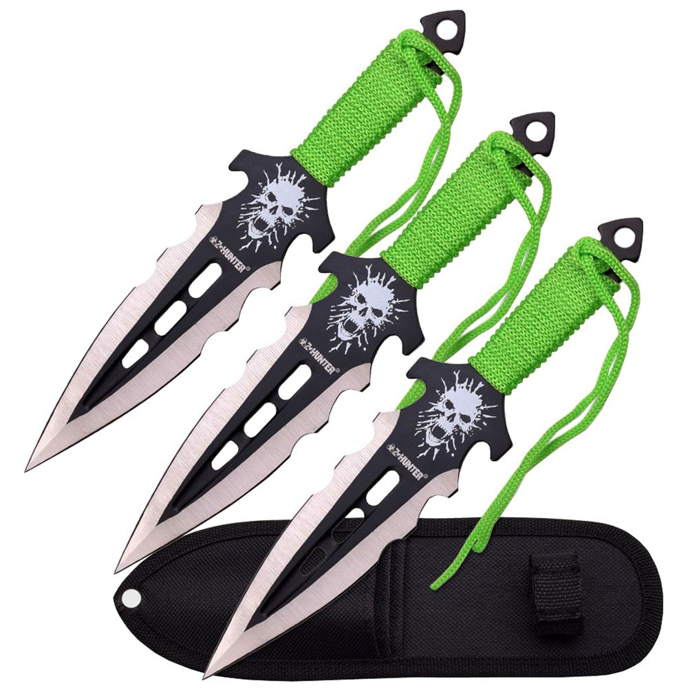 EAT Thowing Blades - 12 Piece 6.5" 440 Stainless Steel Cord Wrapped Handle Nylon Case B0d8t2w5j792