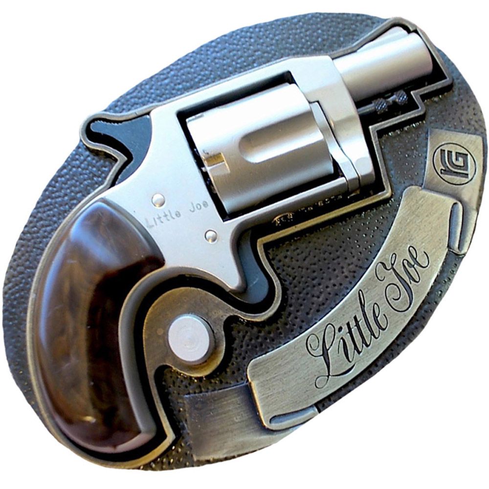Little Joe Nickel Finish Blank Gun w/Belt Buckle camouflage.ca