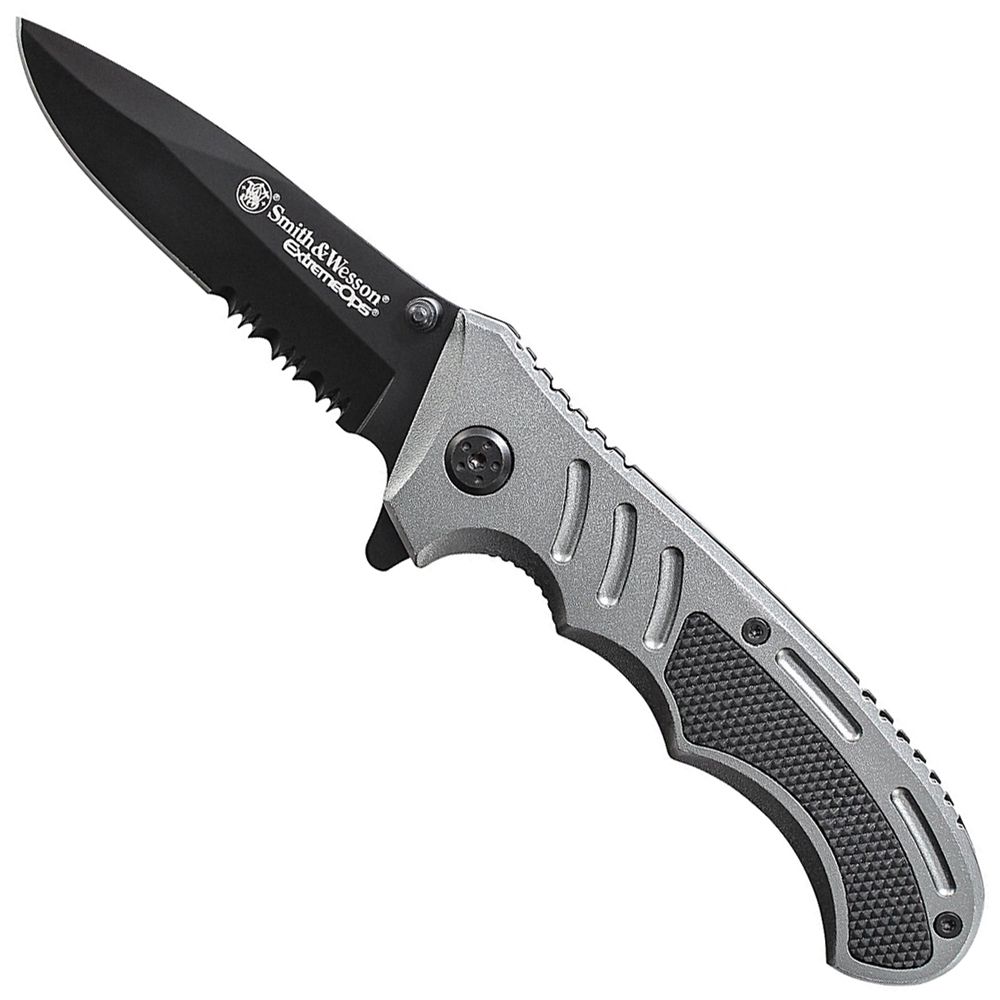 Smith & Wesson Liner Lock Folding Blade Knife Half Serrated Edge
