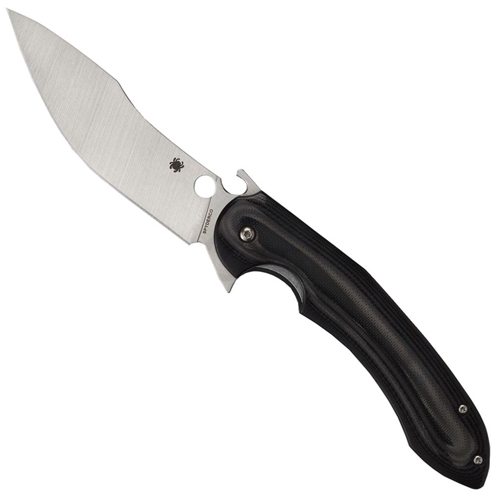 Spyderco Polished Black G10 Handle Javier Vogt Tropen Flipper Knife Camouflage.ca