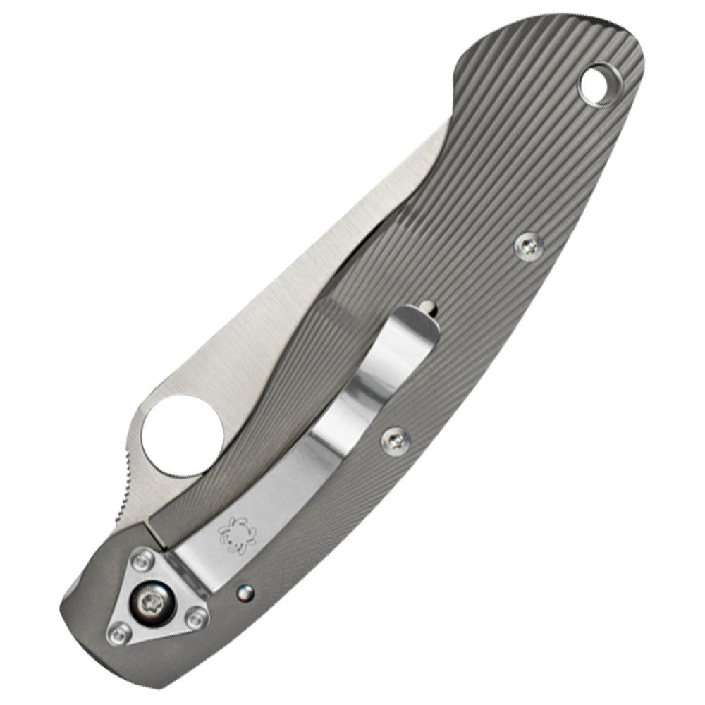 Spyderco Military Model Fluted Titanium Plain Edge Folding Knife