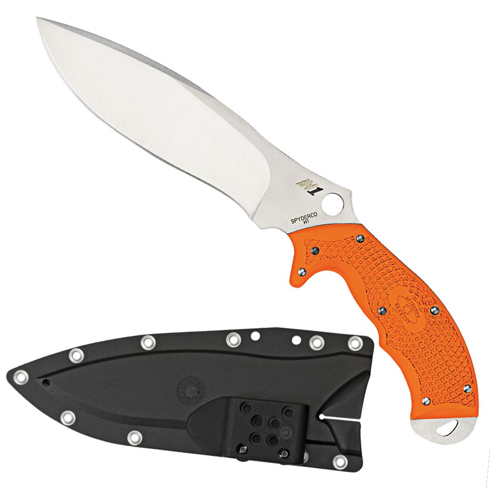 Spyderco Plain Orange Rock Salt Fixed Blade Knife camouflage.ca