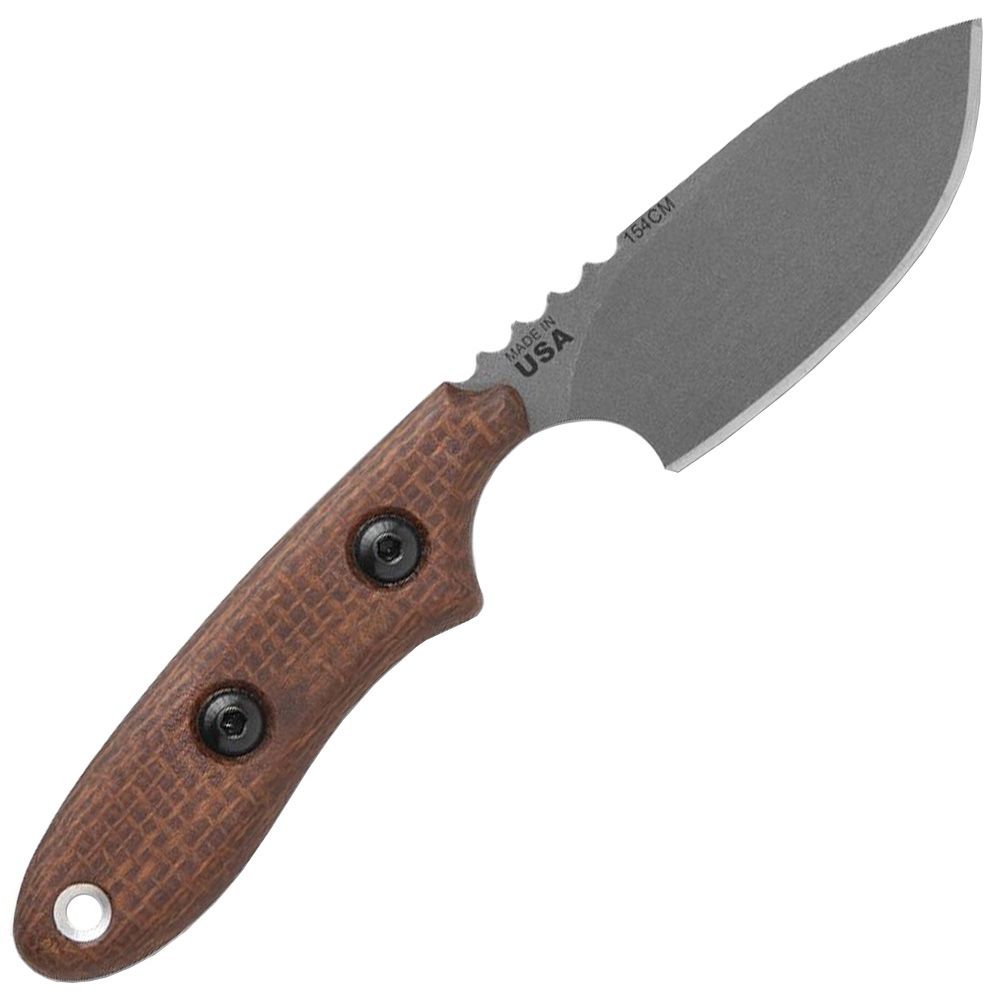 Bull Trout Brown Burlap Micarta Handle Fixed Blade Knife Camouflage.ca