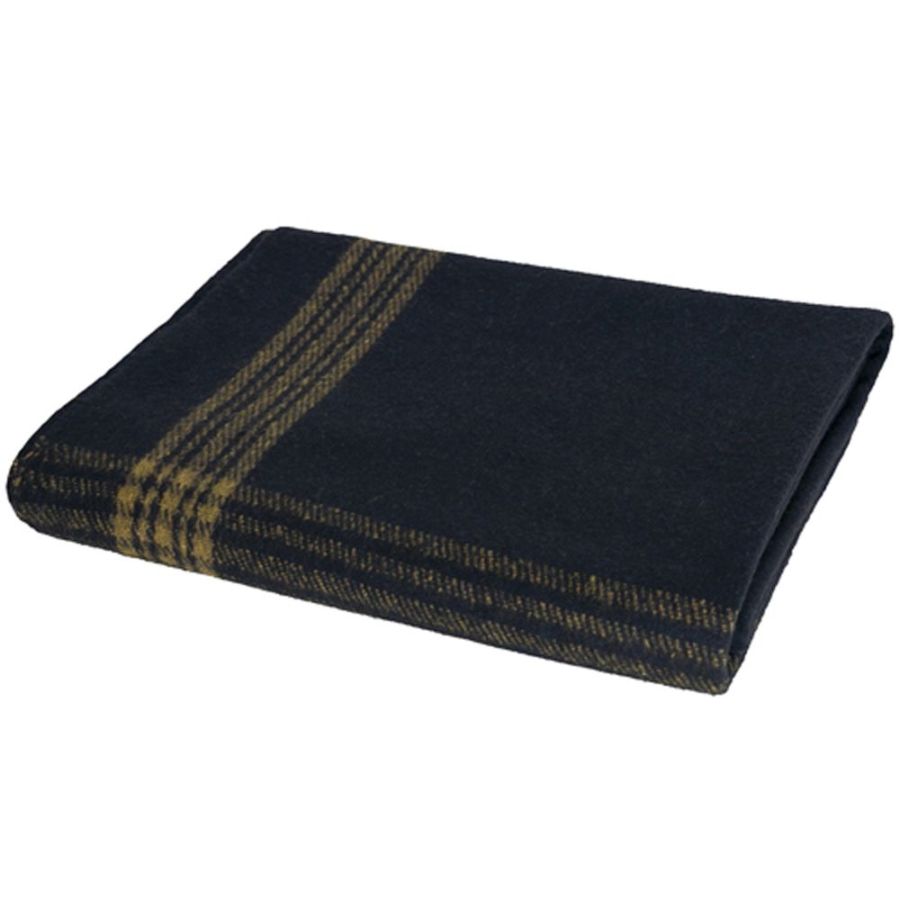Navy with Gold Stripe Wool Blanket Camouflage.ca