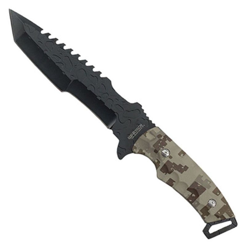 18 Inch Black Blade Camo Handle Tactical Hunting Knife camouflage.ca